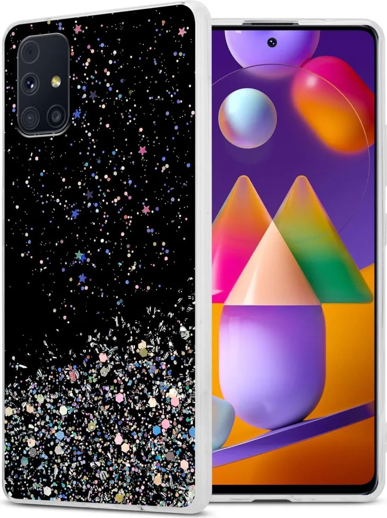 Custodia Cadorabo Glitter per Samsung Galaxy M31s - Protezione TPU Nero