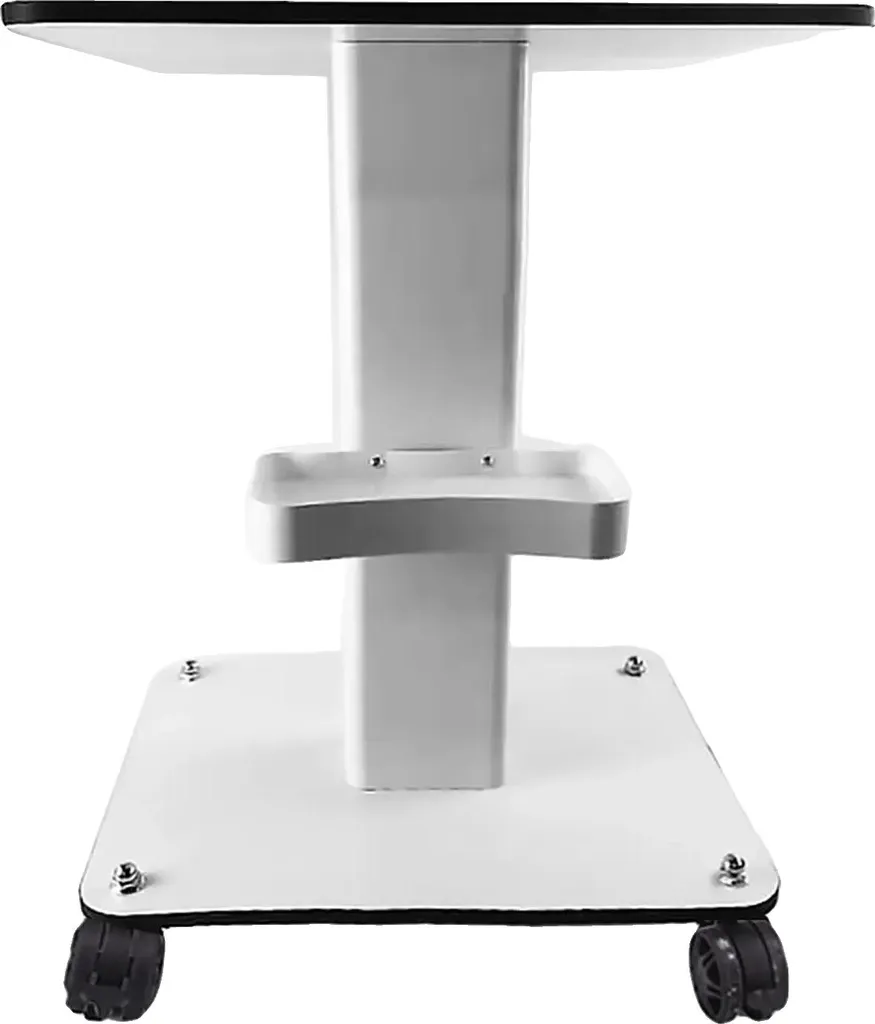 Chariot robuste blanc en métal avec 3 niveaux et roulettes à 360° PRO