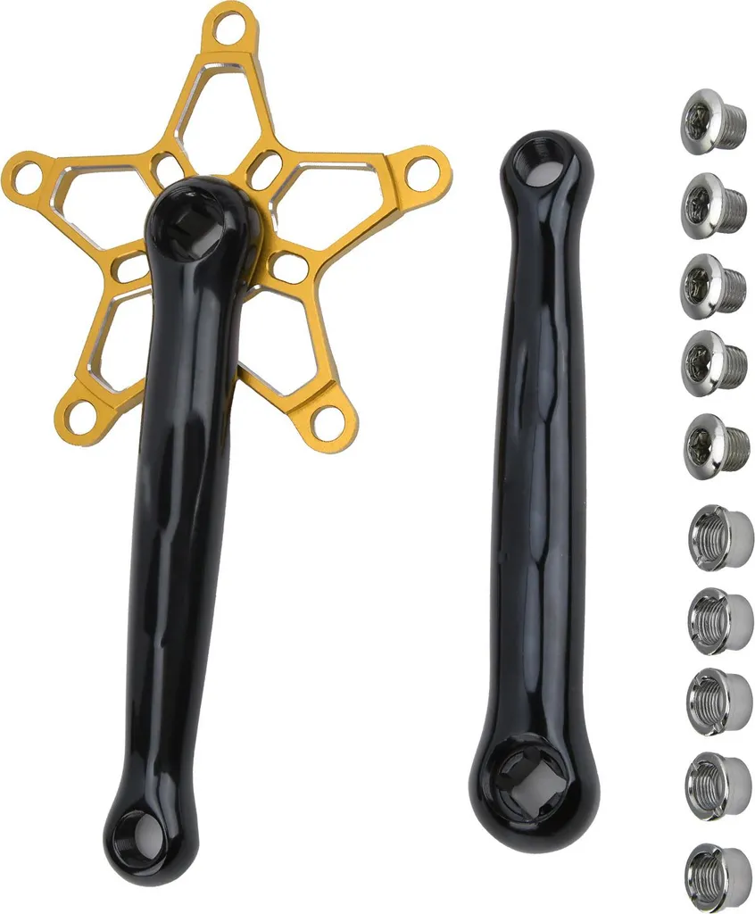 Pédalier de Vélo Tout Terrain 170mm 130 BCD Bras de Manivelle Dorés