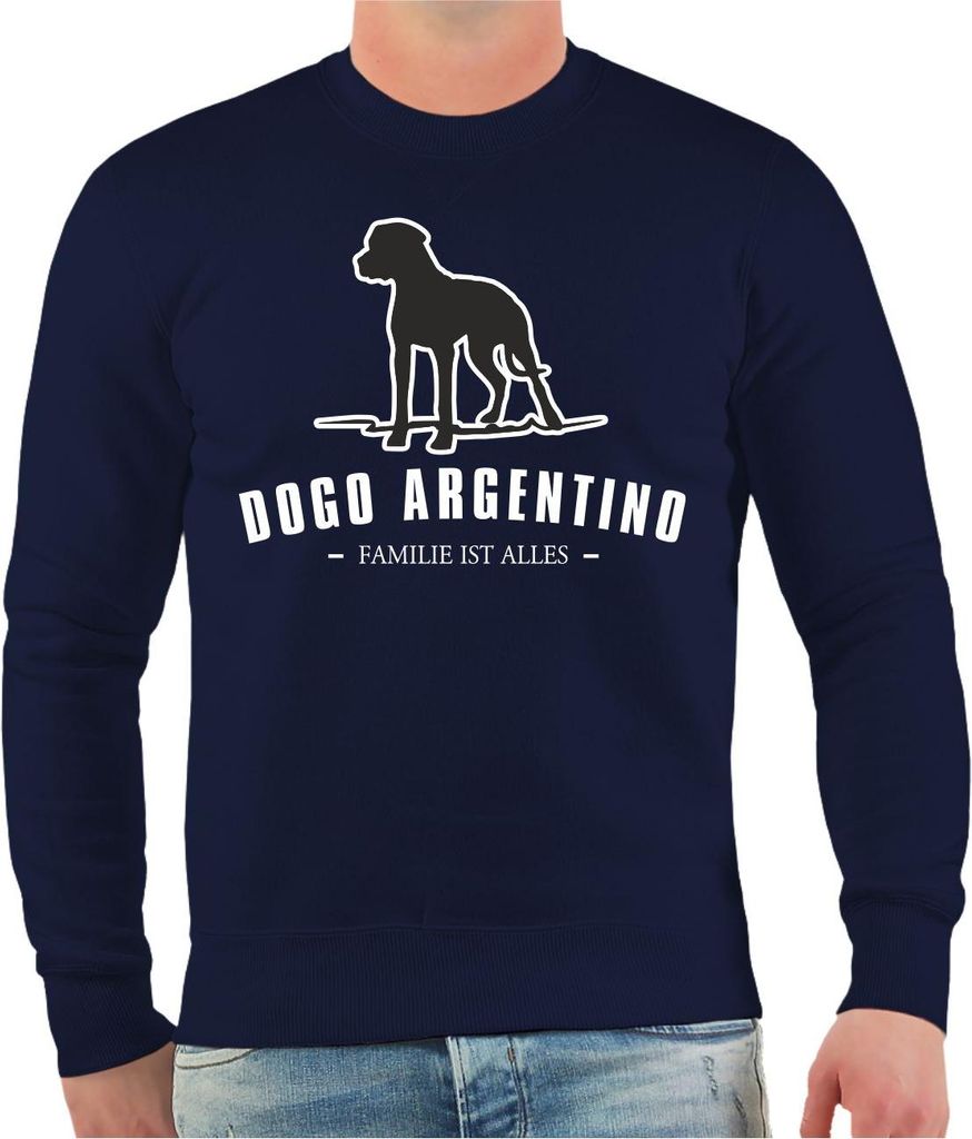 Herren Sweatshirt Dogo Argentino Silhouette