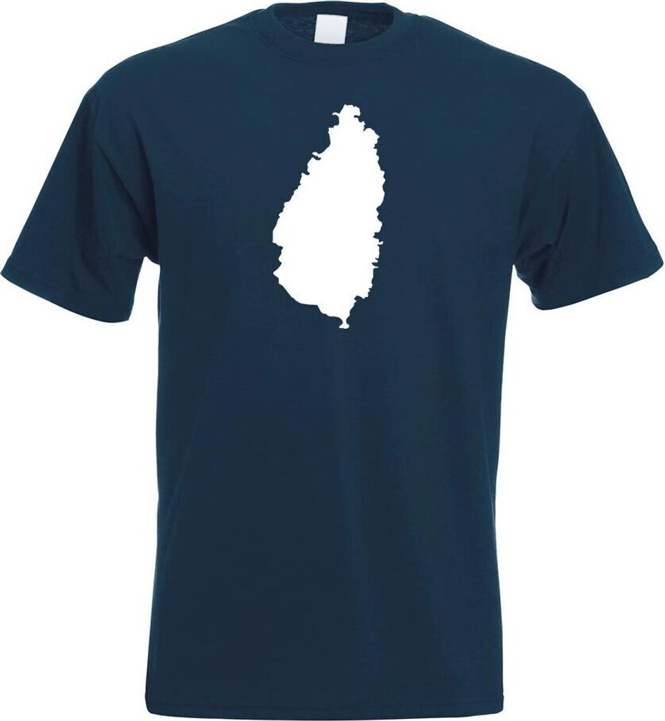 Kiwistar - T-Shirt - Navy - St. Lucia Umriss Kontur Herren Funshirt Bedruckt Design Sprüche Spruch Motive - mit Motiv Bedruckt - Funshirt Design -...