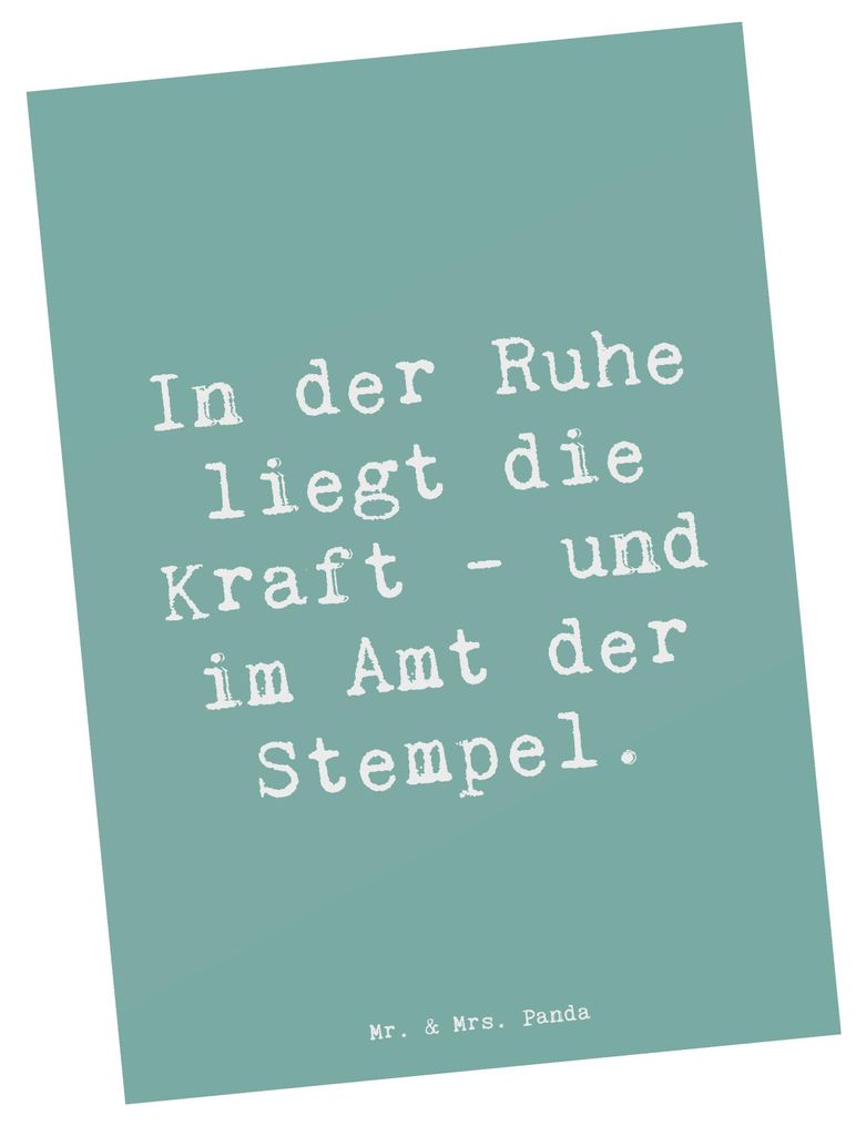 Mr. & Mrs. Panda Postkarte Spruch Beamtin Kraft - Meeresbrise - Geschenk, Berufspassion, Fotokarte, Verwaltung, Präzision, Geduld, Beruf, Anerkenn...