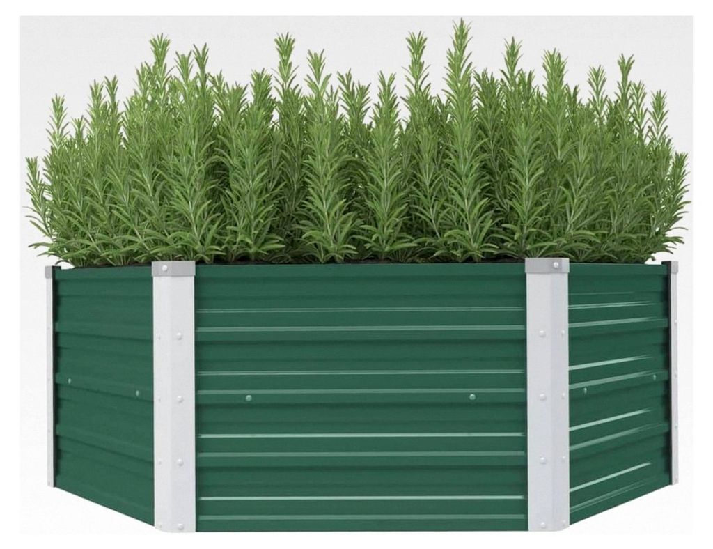 Anzuchttisch aus verzinktem Stahl mit offenem Boden für Drainage, geräumiger Pflanzkasten für Pflanzen, Gemüse, Kräuter und Blumen, robustes D...