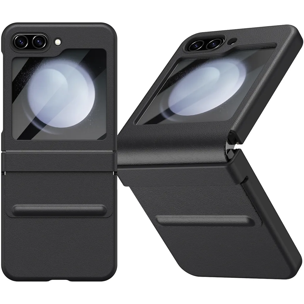 Custodia Samsung Z Flip 5 Pelle Nera: Protettiva ed Elegante