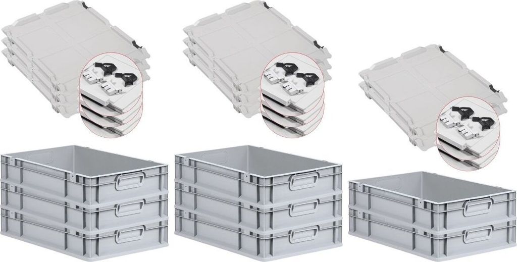 SuperSparSet 8x Eurobox NextGen Economy mit Scharnierdeckel Produktbild 