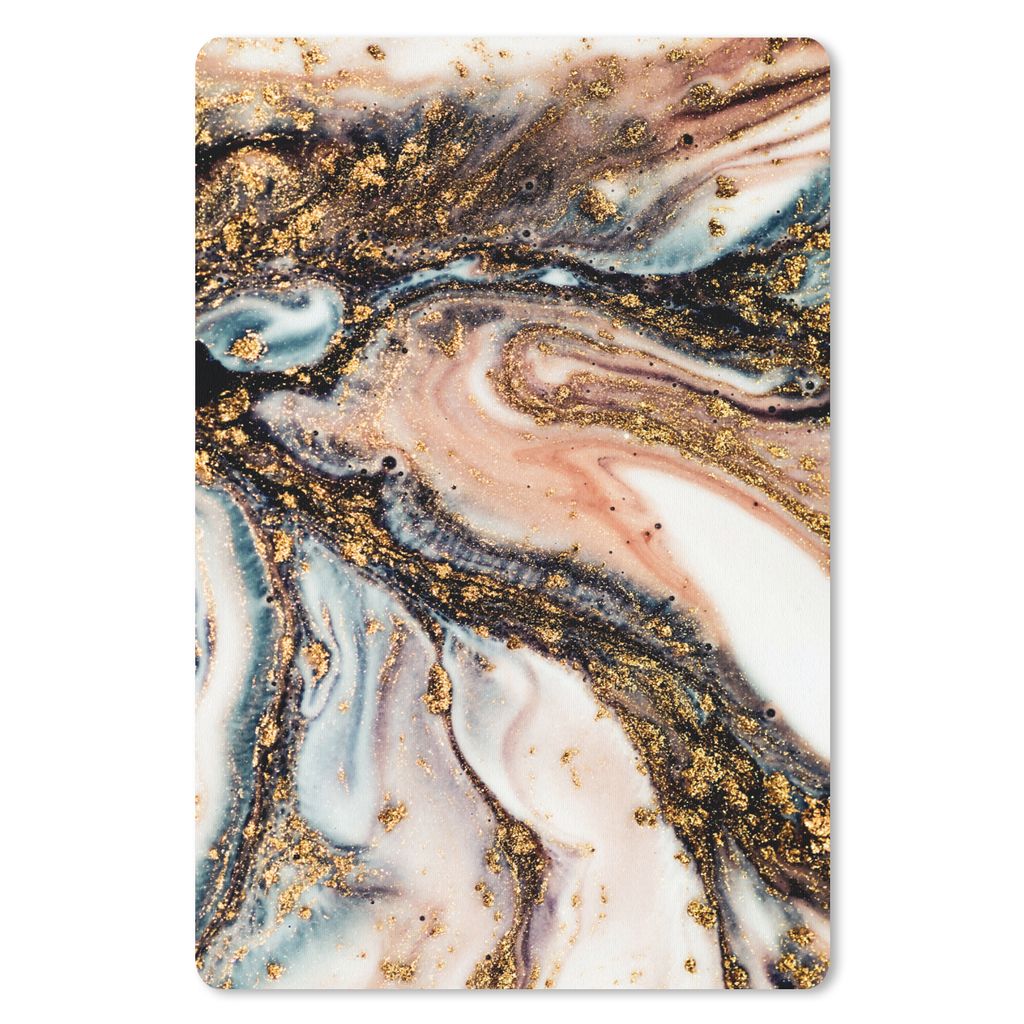 MuchoWow® Mauspad Mousepad Marmoroptik - Gold - Schwarz - Produktbild 