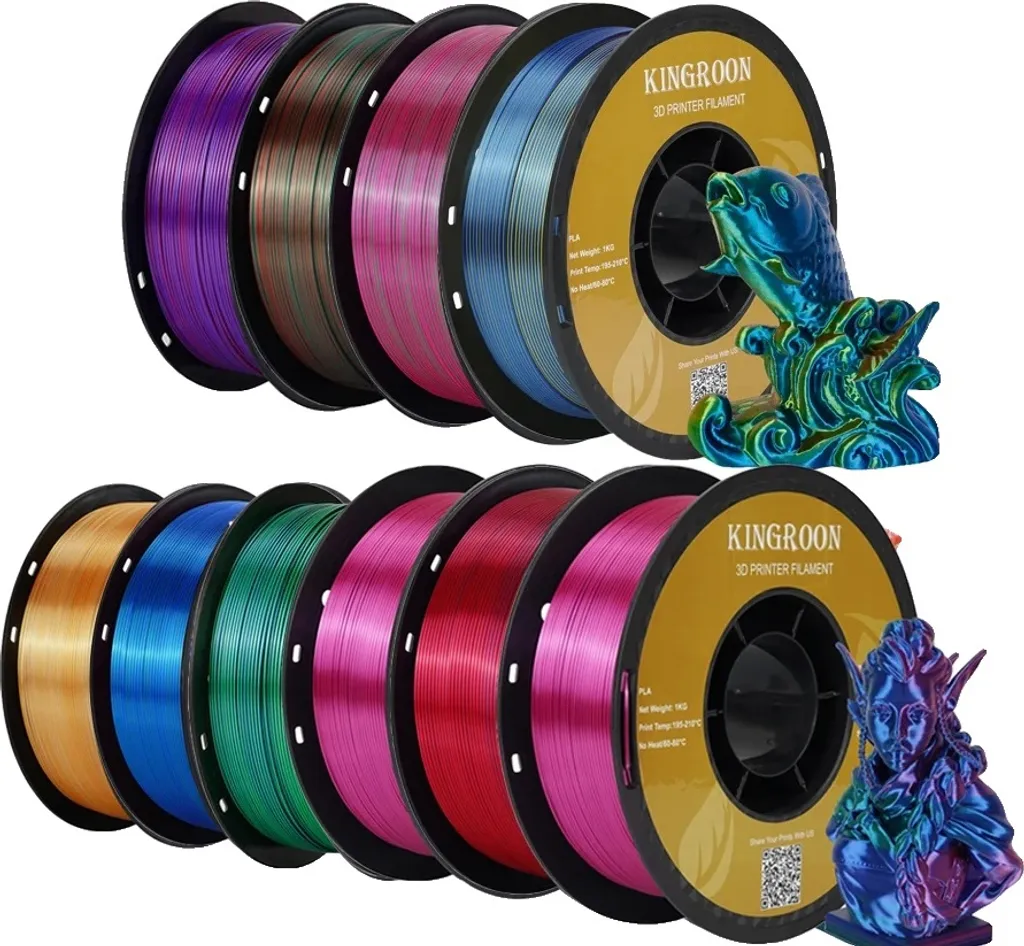 Filament PLA Silk 1.75 mm pour projets 3D volumineux, lot de 10 kg