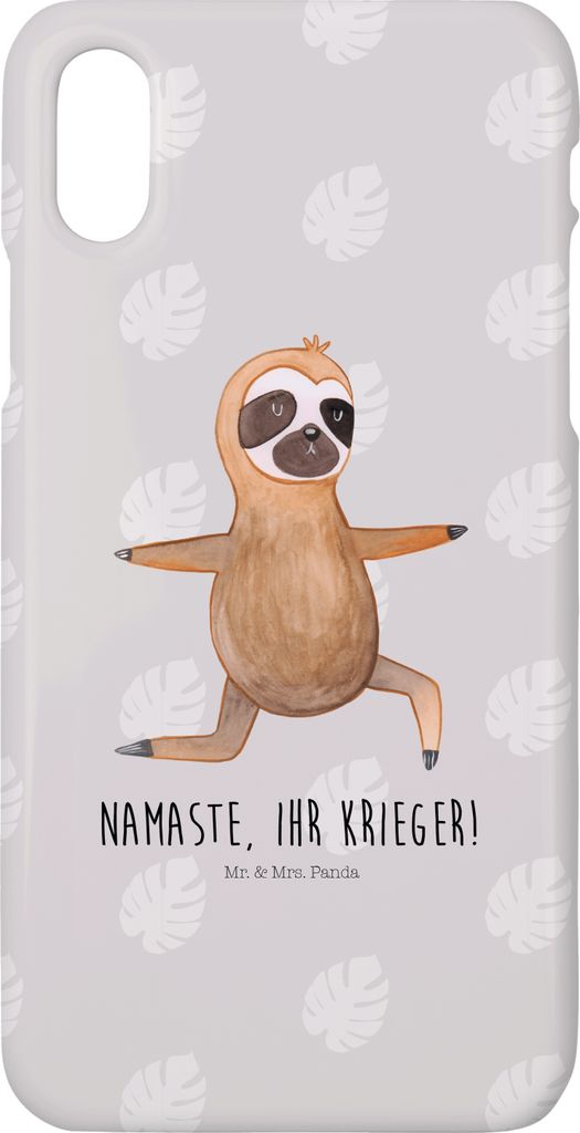 Mr. & Mrs. Panda Iphone 10 Handyhülle Faultier Yoga - Grau Pastell - Geschenk, Namaste, X, Cover, Yogaübungen, Handy, Meditation, Case