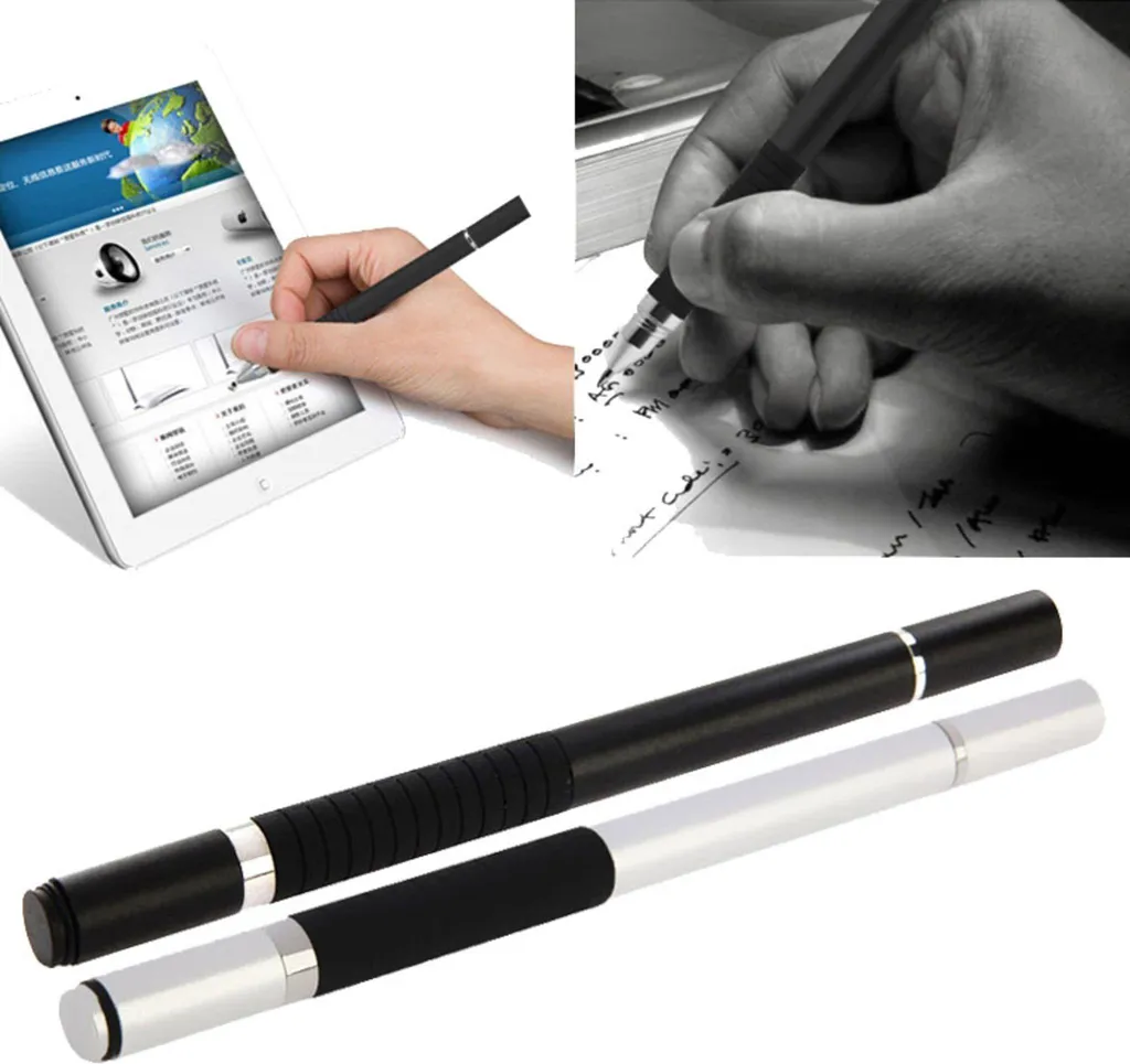 Coppia Stylus Pen 2-in-1 per Smartphone e Tablet - Nero/Argento
