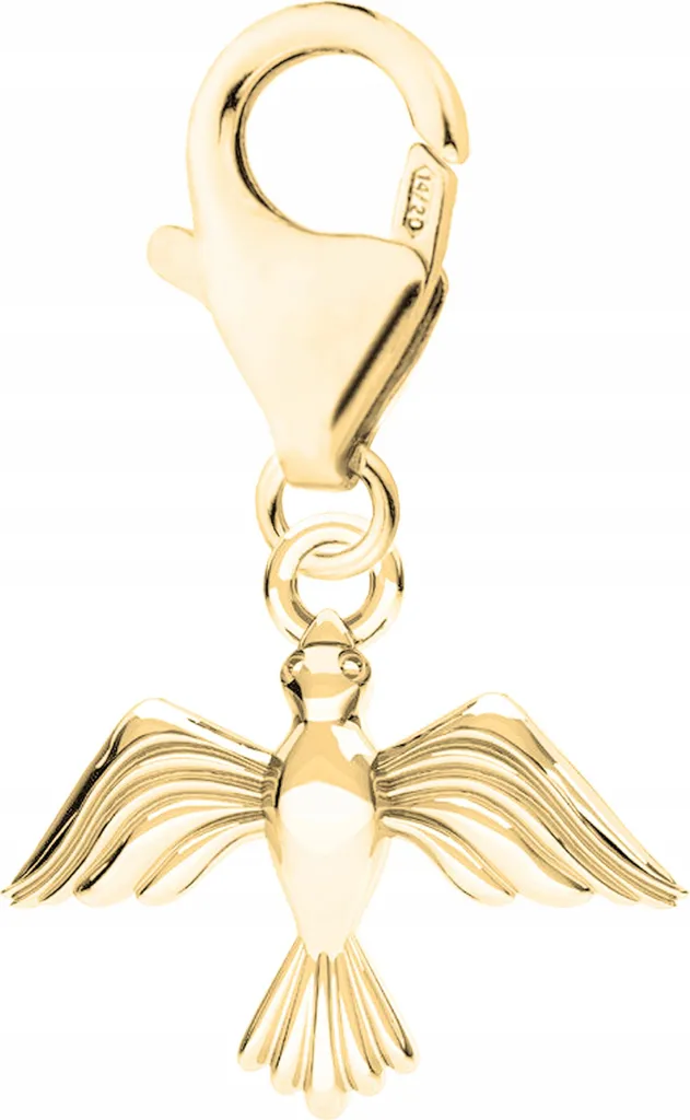 Charm Rondine Oro e Argento 925 - Pendente Trendy con Moschettone