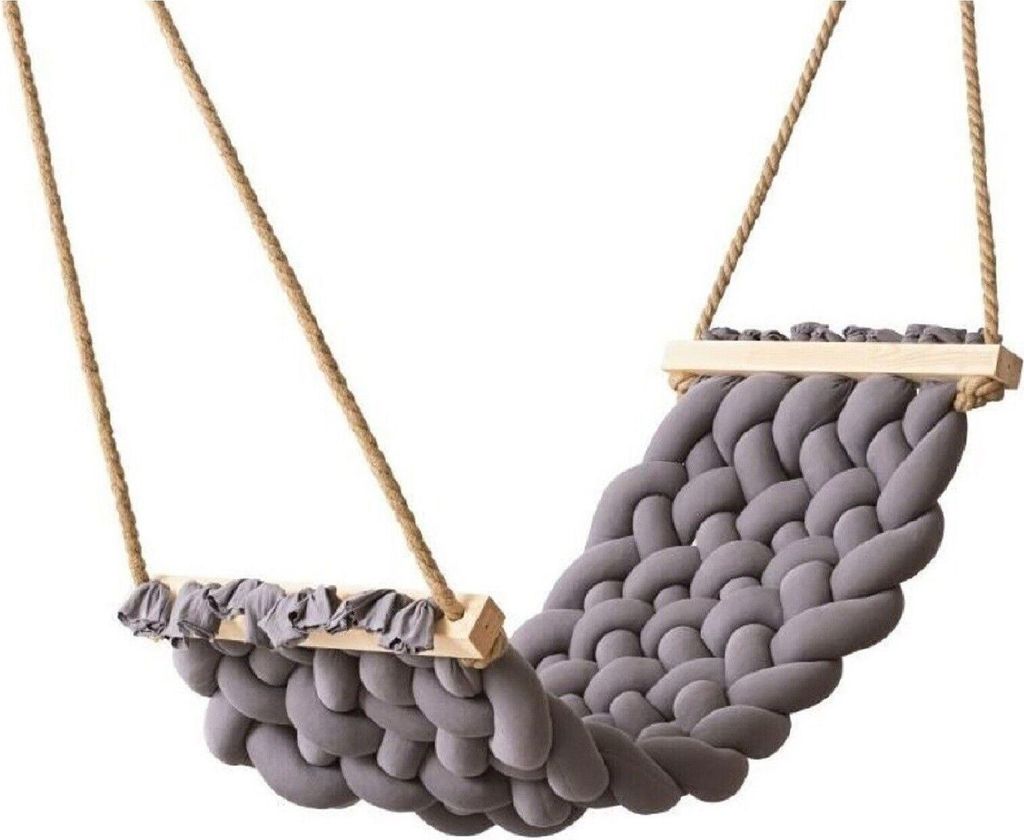 Hängematte Hängeschaukel 125x61 Deckenschaukel Hammock Kinderzimmer Grau 10920