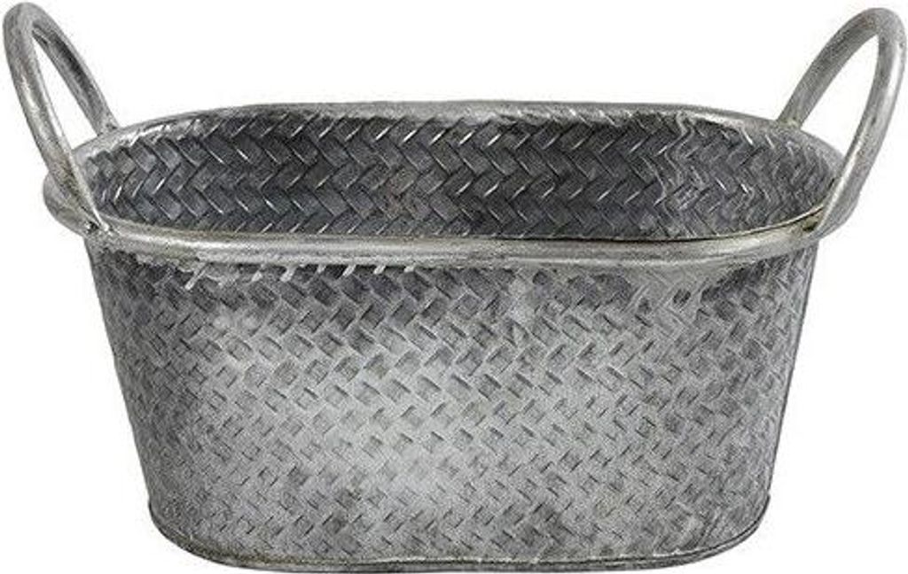 Pflanzgefäß Ziva Metall ov 24x14,5x15 cm Zink 1 Stück Countryfield