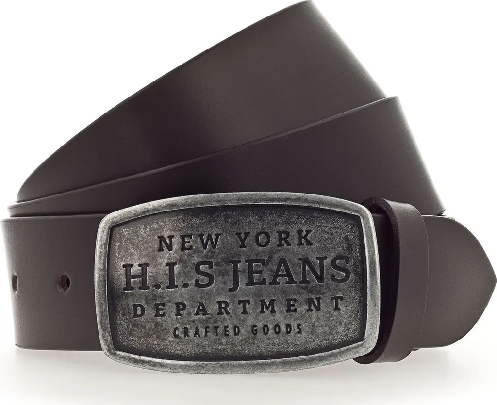 Cintura Cuoio Uomo H.I.S 40mm Dark Brown W95 | Accessorio Casual