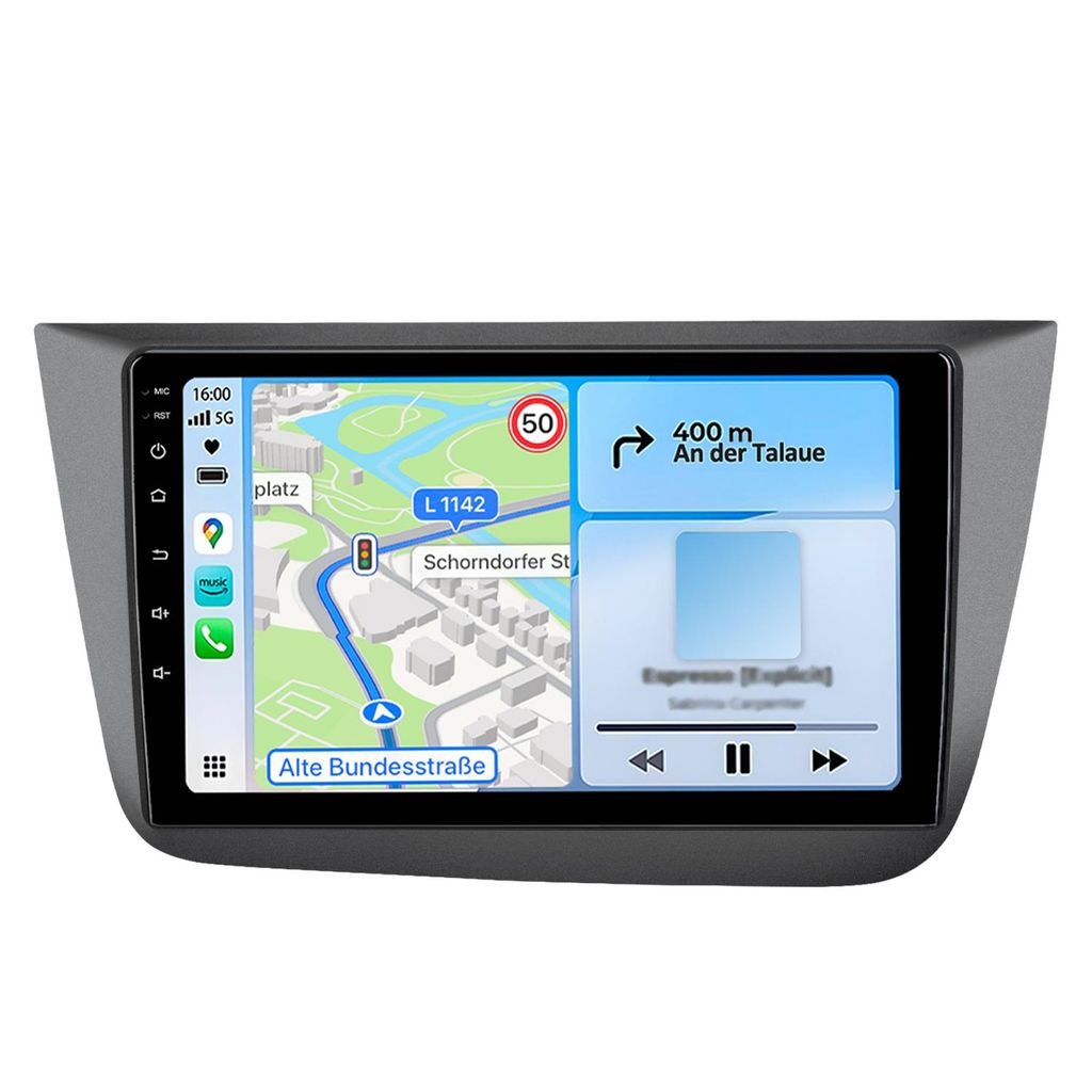 9 Zoll 6+128GB Android Autoradio für Seat Altea 2004-2015 Seat Toledo 2004-2009 CarPlay Android Auto 4G WiFi GPS Navigation 8Kern RDS DSP DAB+ BT