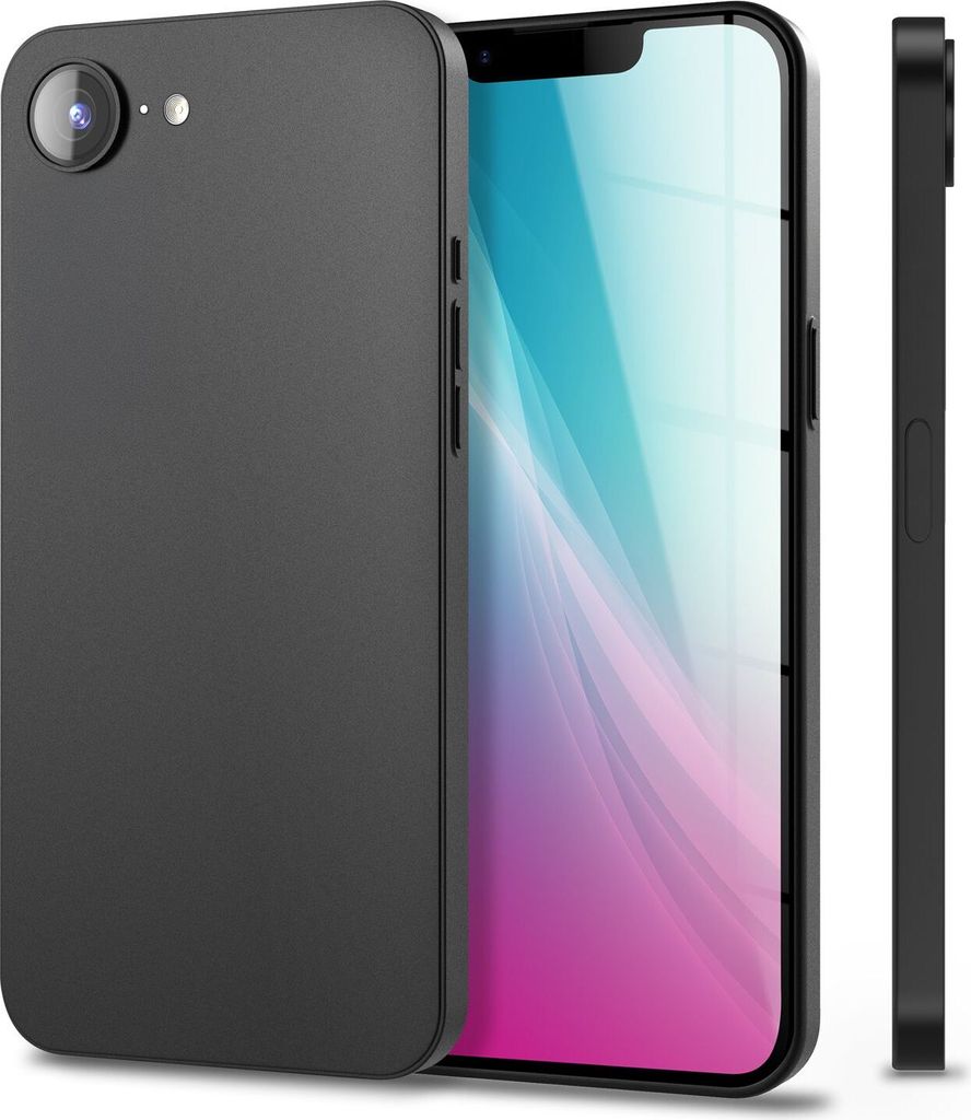 Phantom Hülle für iPhone 16e - Extrem Dünn 0,3mm, Soft-Touch & Rutschfest, Mattes Design - Schwarz Opak
