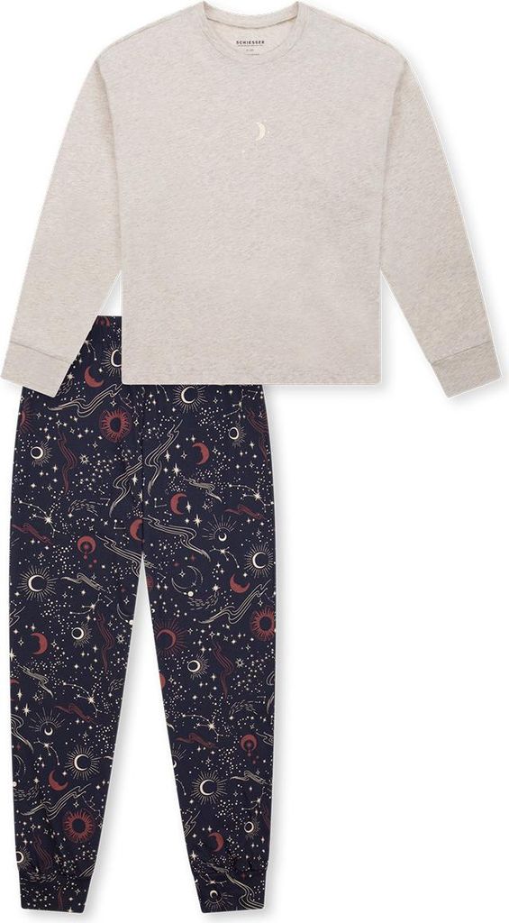 Schiesser Schüler Mädchen Schlafanzug lang 140 beige-mel. Stück