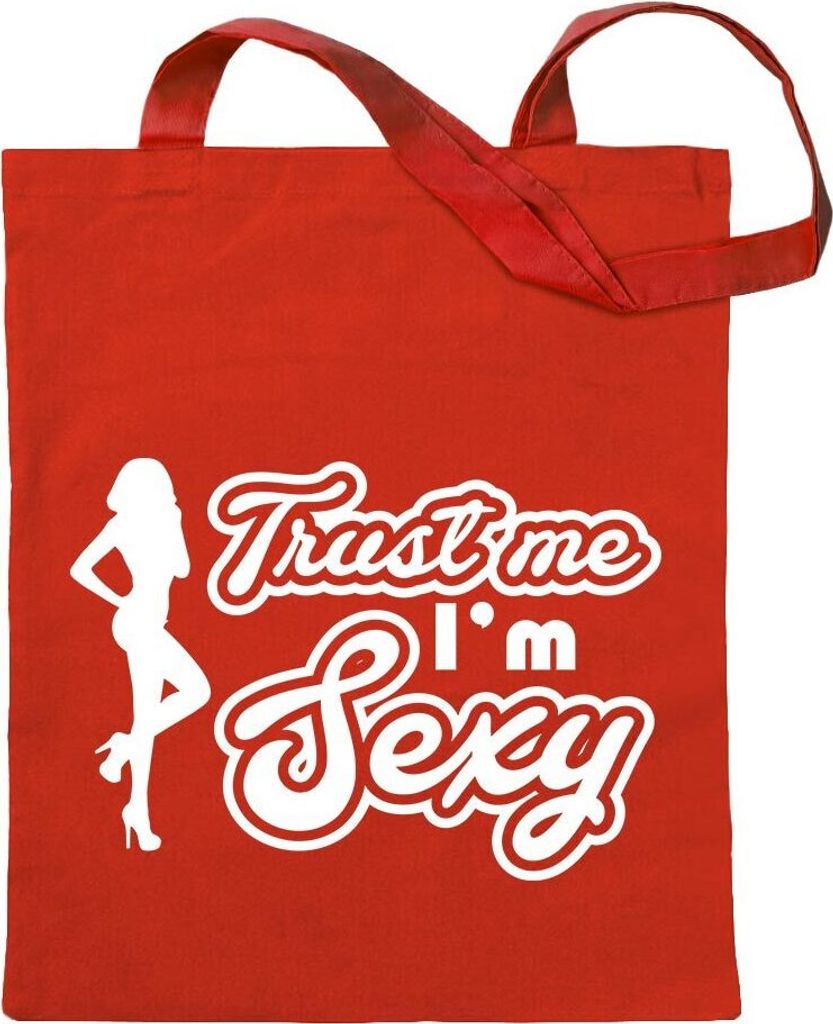 Kiwistar - Baumwolltasche - rot - Trust me, im y Gogo Girl - Tragetasche Stoffbeutel Umhängetasche Langer Henkel