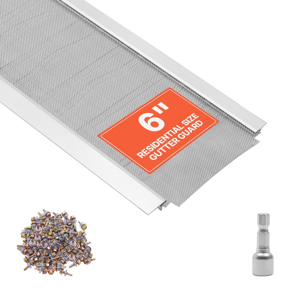 VEVOR 12 Stk. Dachrinnenschutz 152,4mm, Alu-Laubfangstreifen mit Edelstahl-Mikromaschen, Dachrinnenlaubschutz Zuschneidbar mit 14,63m Gesamtlänge,...