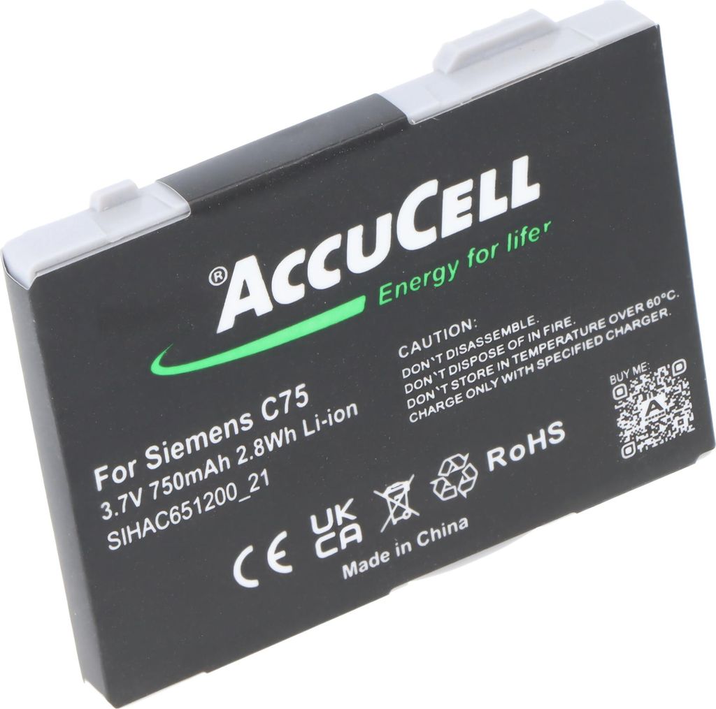 AccuCell Akku passend für Siemens C75, 750mAh