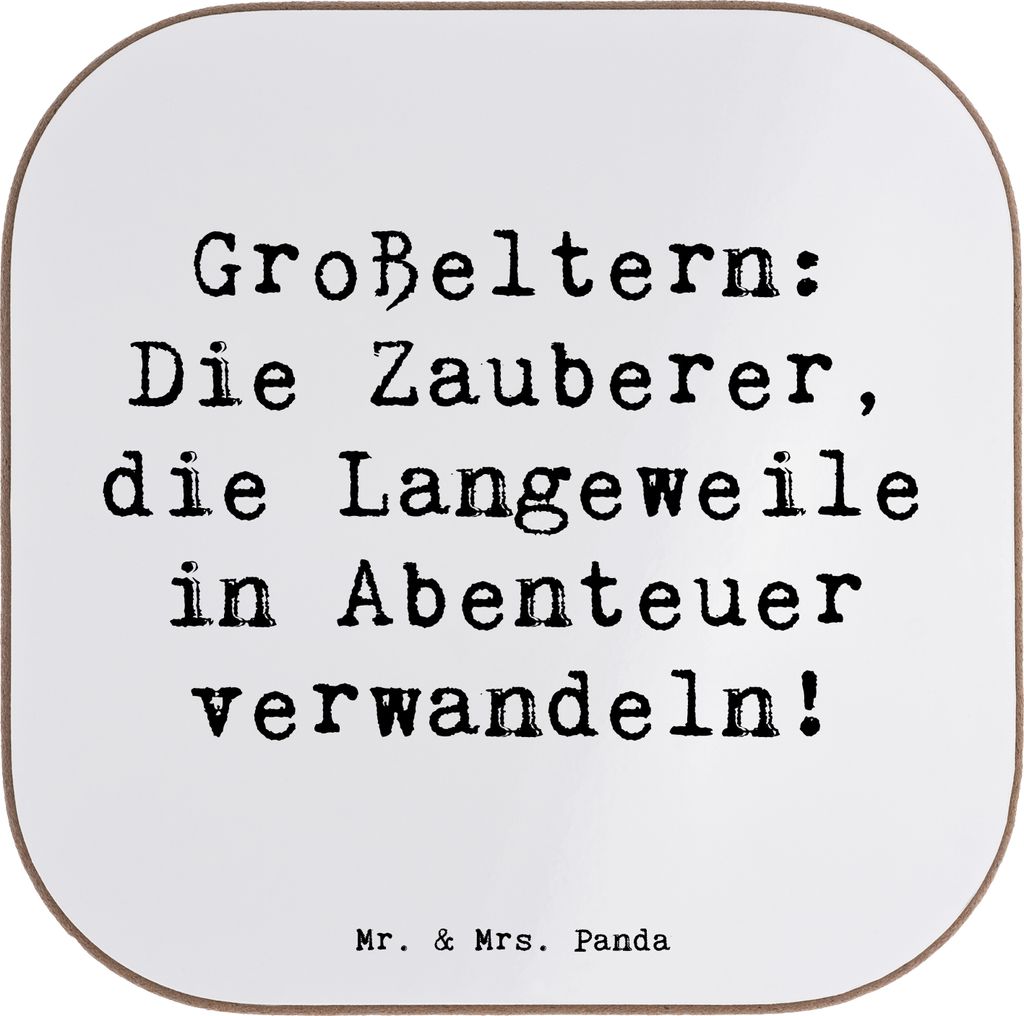 Mr. & Mrs. Panda Tassen Untersetzer Spruch Großeltern Zauberer - Weiß - Geschenk, Generationen, Weisheit, für Gläser, Tischuntersetzer, Familie...