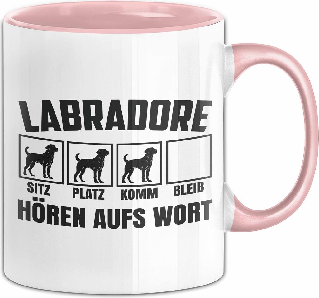 Labradore Hören Aufs Wort Tasse Geschenk Labrador Besitzer Mama Becher (Rosa)
