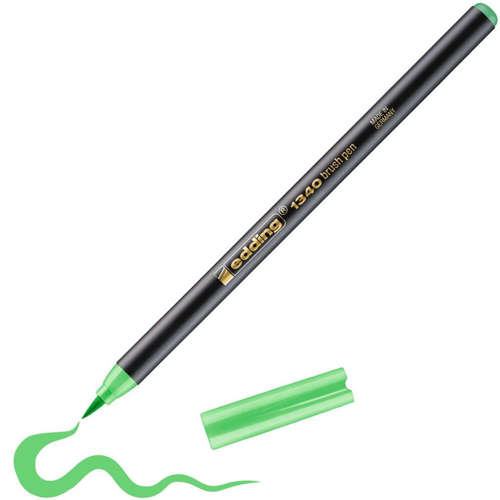 edding 1340 Pinselstift - hellgrün - 1 Stift - flexible Pinselspitze - Filzstift zum Malen, Schreiben und Zeichnen - Bullet Journals, Hand-Letteri...