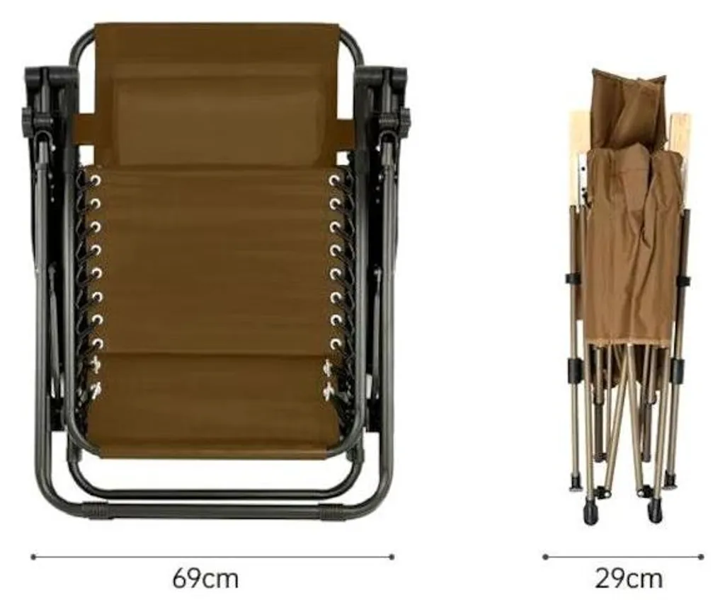 Transat de Camping Réglable Nightfall Noir Robuste et Ultra Confortable