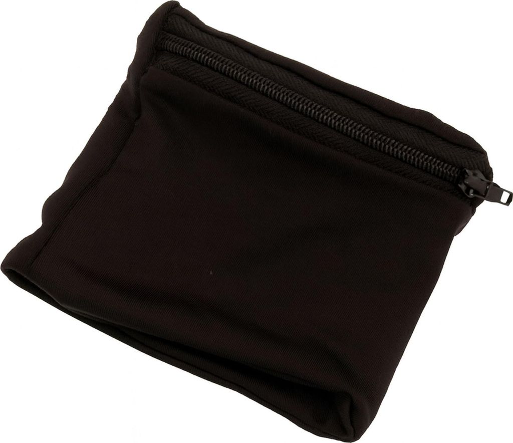 Schwarze Tasche für das Handgelenk mit Reißverschluss für Wertsachen