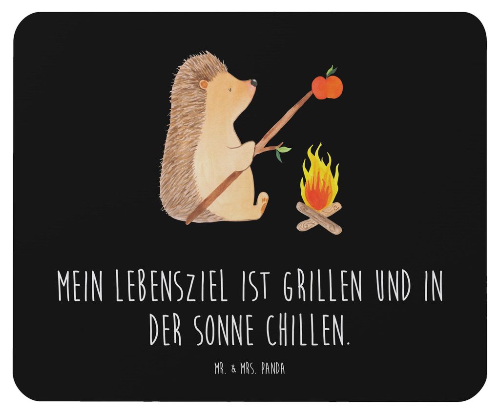 Mr. & Mrs. Panda Mouse Pad Igel Grillen - Schwarz - Geschenk, mousematte, Mauspad, Spruch, pc, Sinn Des Lebens, Ziele, laptop mousepad, Lustige Spr...