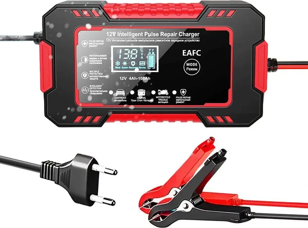 Chargeur de batterie pour hivernage moto et voiture avec écran digital