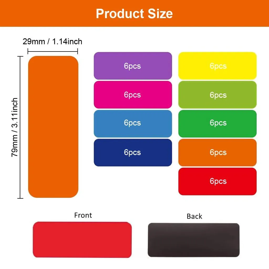 Lot de Aimants Réinscriptibles 79 mm x 29 mm pour Planning Magnétique - 2