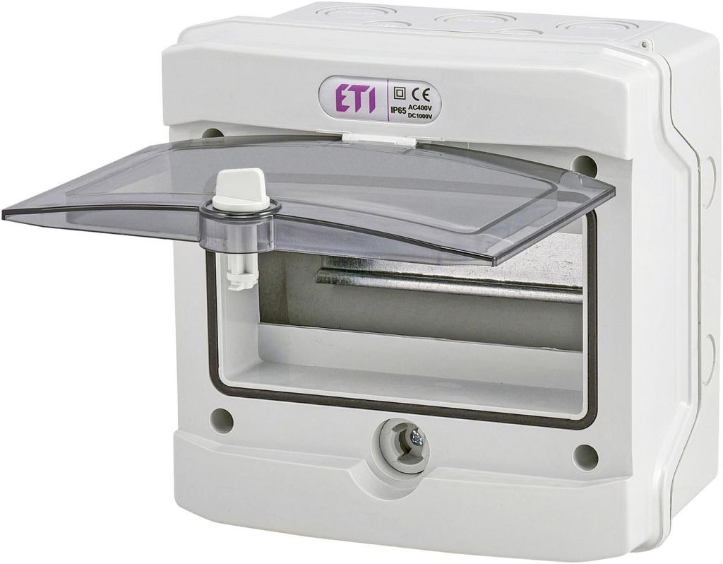 ETI Aufputz-Feuchtraum-Kleinverteiler 8 TE grau mit Tür, IP Produktbild 