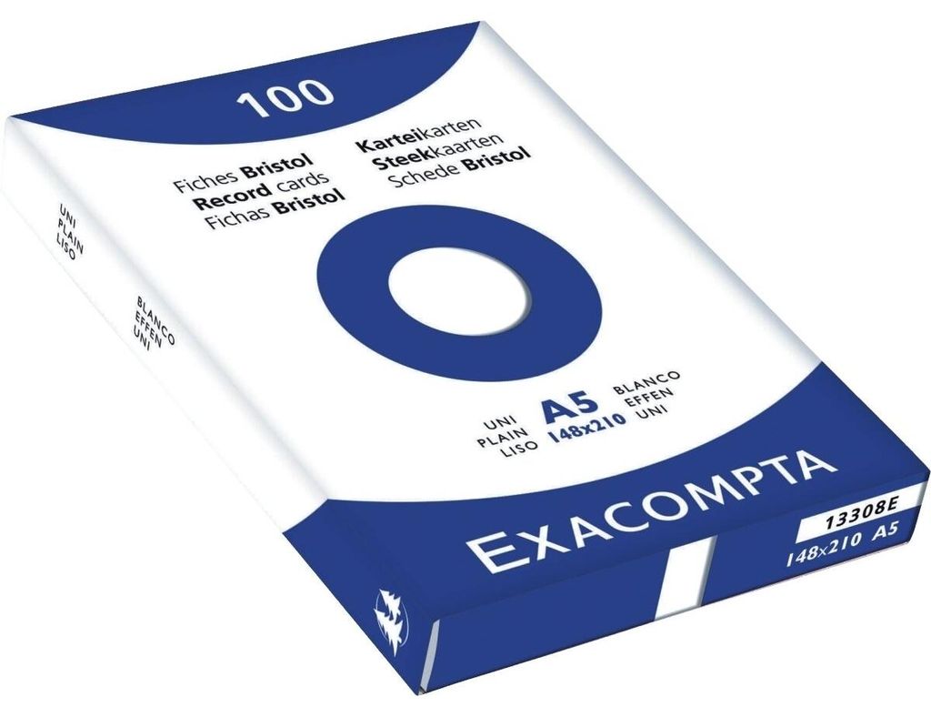 Exacompta, kartoteki DIN A5, białe, 100 sztuk, w pudełku Zdjęcie produktu 