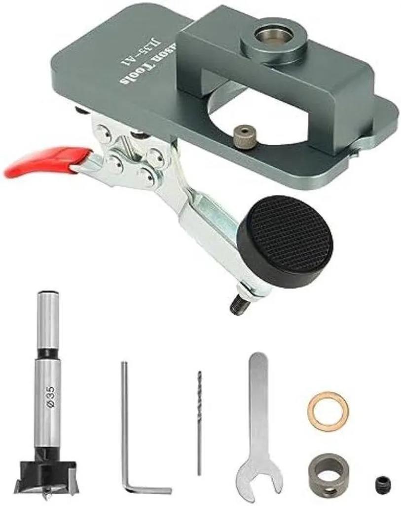 Gabarit de perçage pour charnière 35 mm : guide de précision ajustable