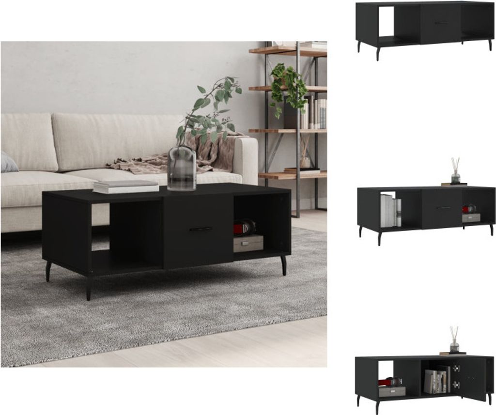 vidaXL Couchtisch Schwarz 102x50x40 cm Holzwerkstoff - Couchtische