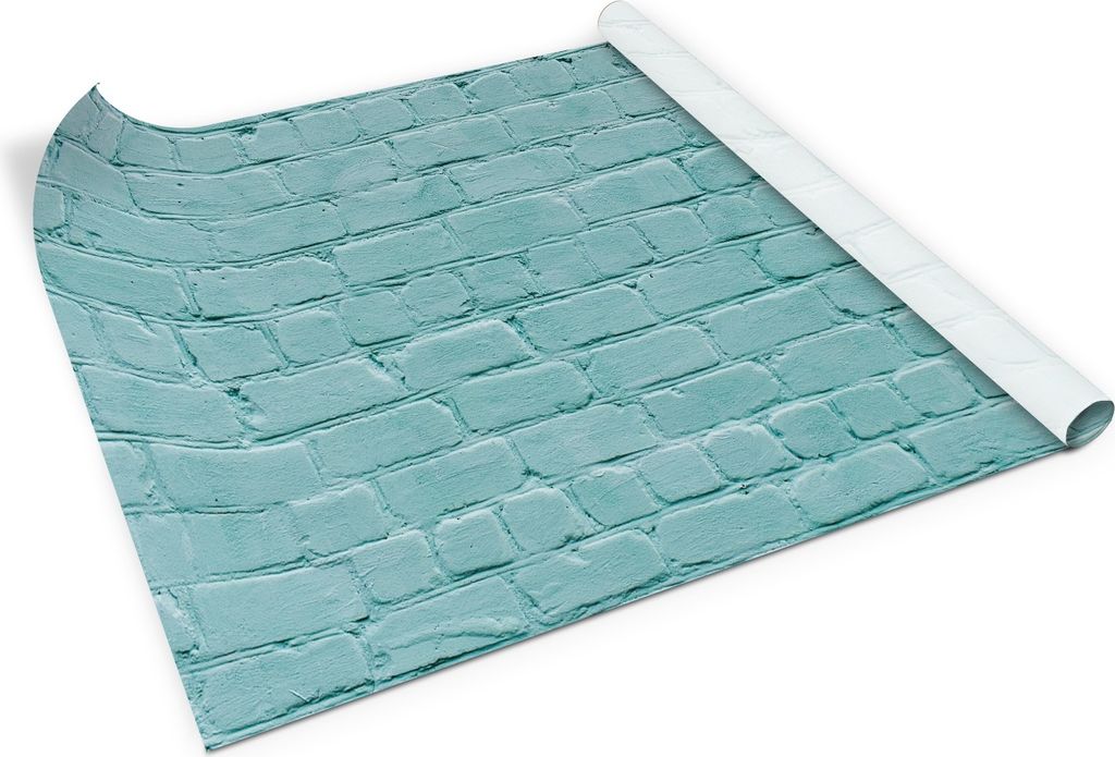 Türkisfarbener ziegel – PVC Klebefolie für Möbel – Möbelrenovierungsfolie – Möbelfolie selbstklebend – Küche – Schränke – Möbel...