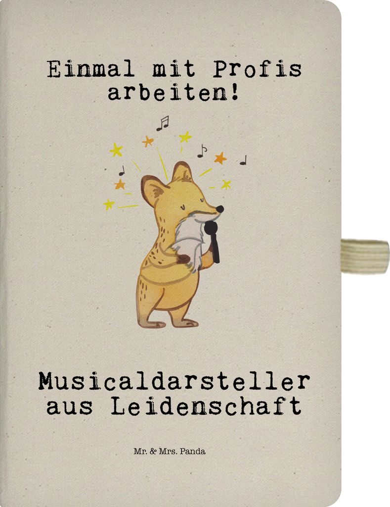 Mr. & Mrs. Panda Kladde Musicaldarsteller Leidenschaft - Transparent - Geschenk, Journal, notizbuch a4, Tagebuch, Adressbuch
