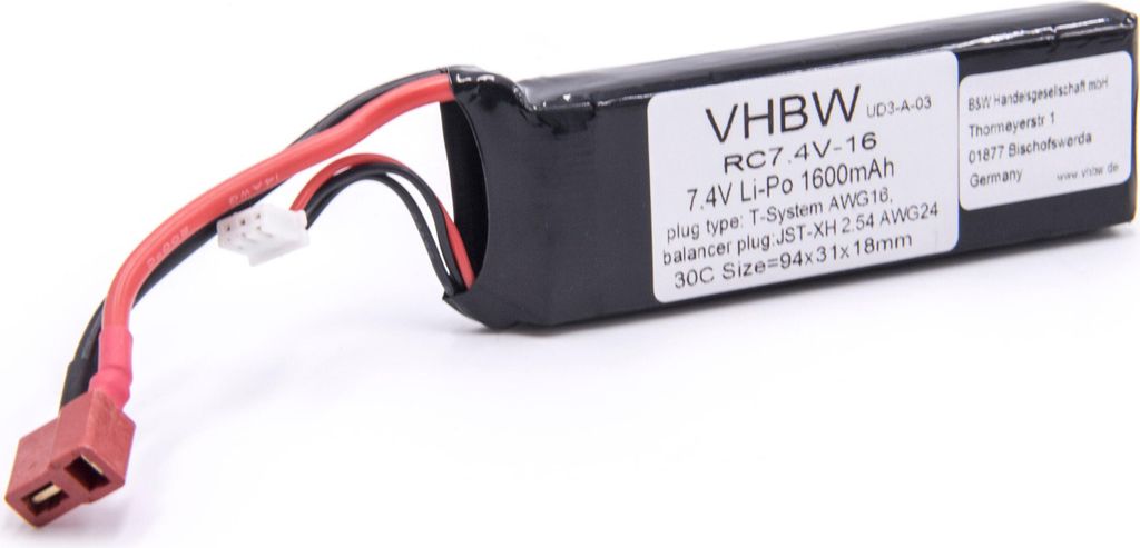 Li-Polymer-Akku - 1600mAh (7.4V) - für Modellbau