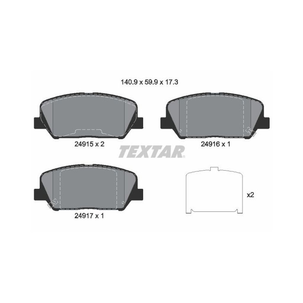 Textar Bremsbeläge vorne für Hyundai i30 Veloster Kia Ceed Optima 1,0 - 2,0