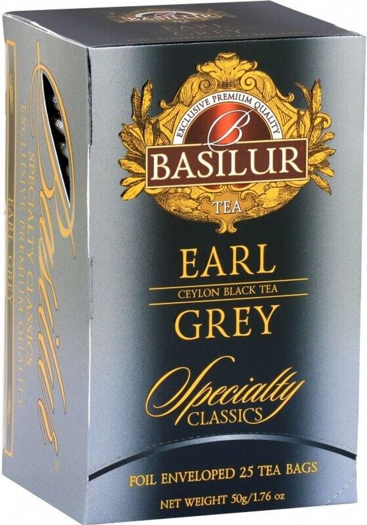 Basilur Schwarzer Tee Earl Grey 25x2g Teebeutel Schwarztee black tea