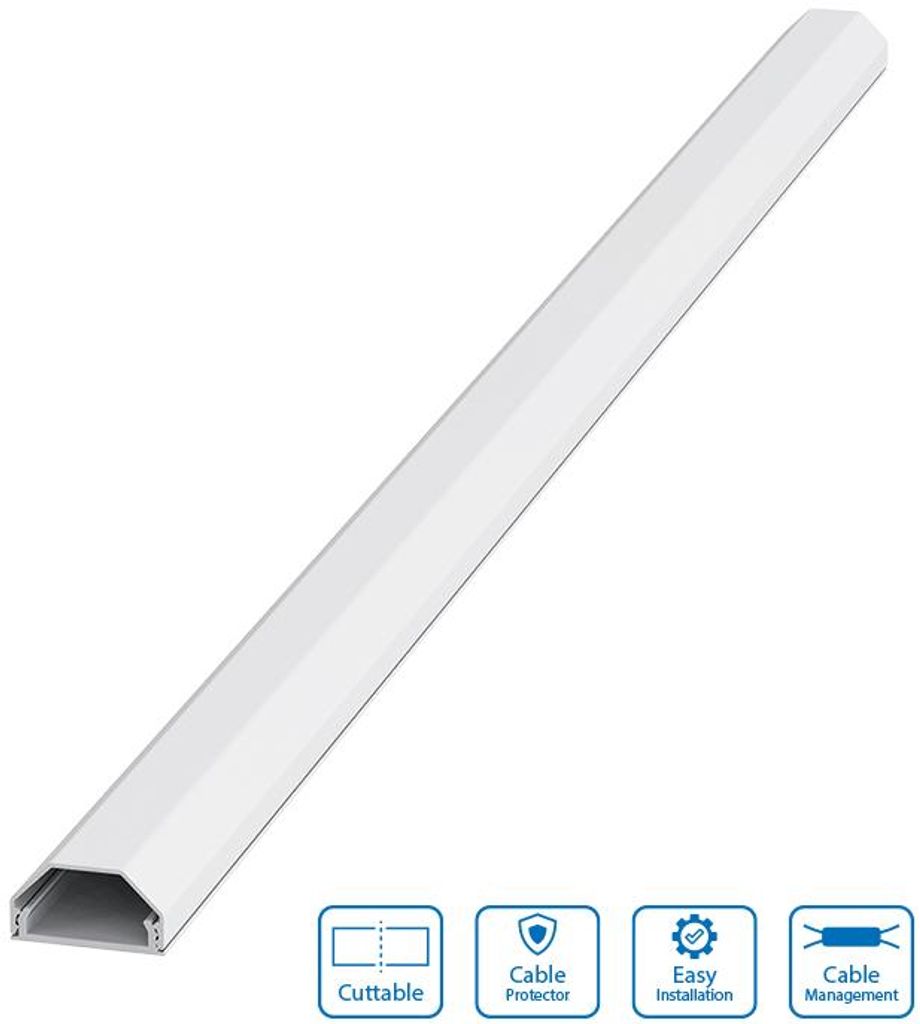 LogiLink Kabelkanal aus Aluminium Länge: 1.100 mm weiß