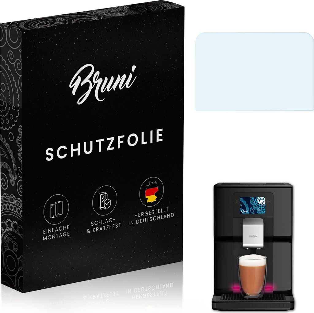 Bruni Basics-Clear 2x Schutzfolie kompatibel mit Krups Intuition Preference (EA873) Folie