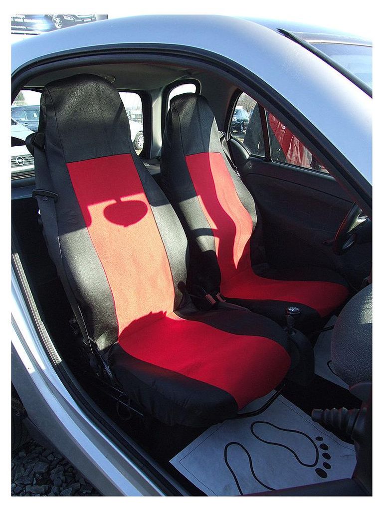 Sitzbezüge für Vordersitze, Innenausstattung für Smart Fortwo, Textil, rot-schwarz