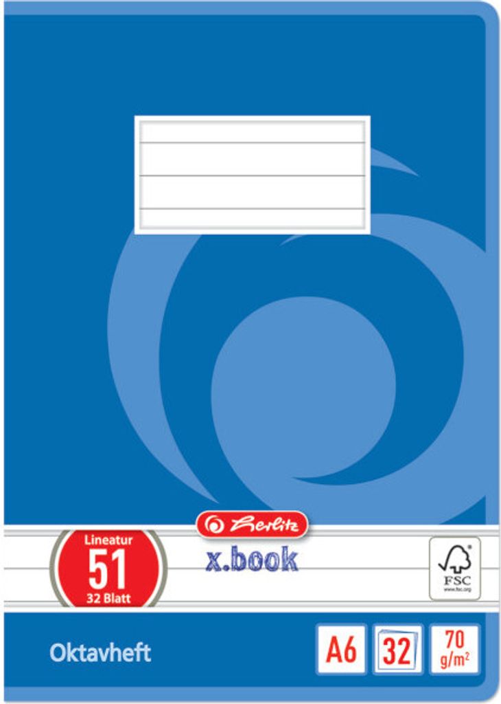 10 Herlitz Oktavhefte / A6 / 32 Blatt / liniert / Lineatur Produktbild 