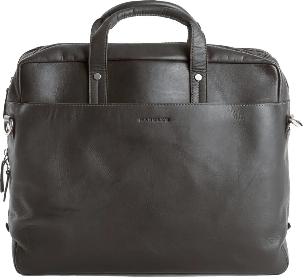 HAROLD'S Campo Businessbag Noir - Serviette en Cuir pour Homme et Femme