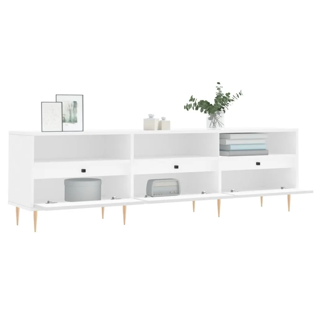 Mobile Porta TV in Legno Bianco 150 cm | Stabilità e Stile per Casa - 4