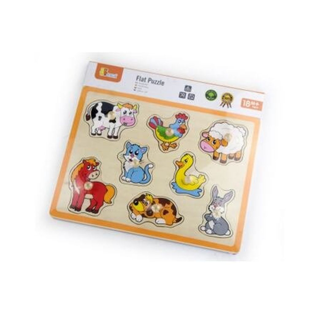 Kinderpuzzle aus Holz mit Griffen Viga Farm