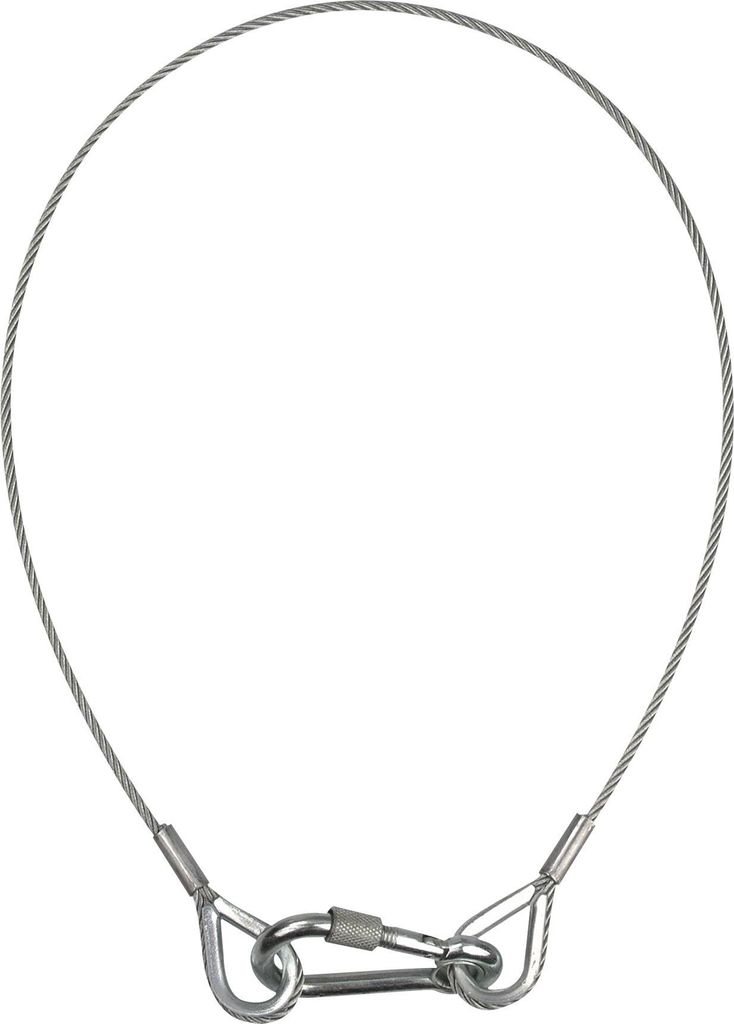 Showgear Safety Cable 3 mm WLL: 5 kg - 60 cm - Silber