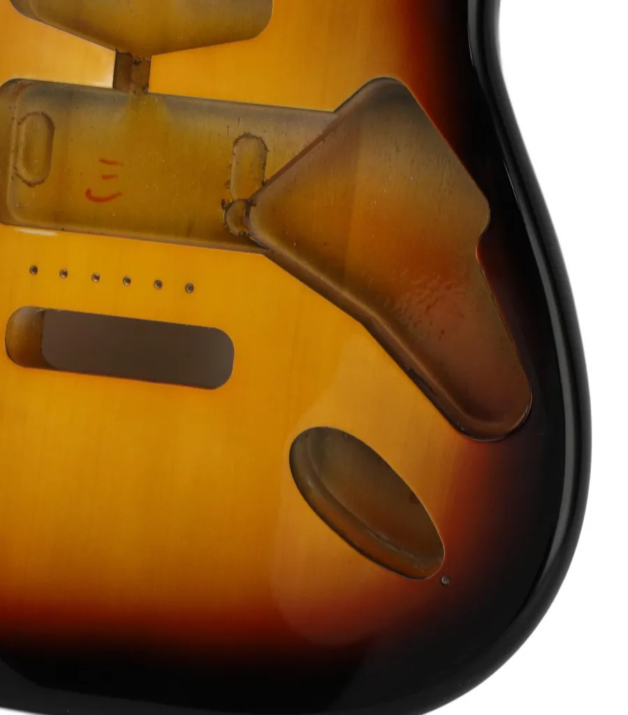 Corps guitare peuplier finition Sunburst 3 tons avec défonce type HSH - 15