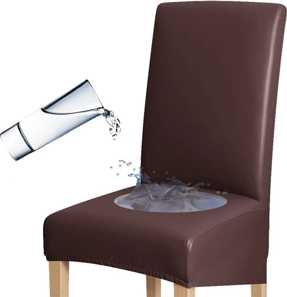 Fodera Sedia Ecopelle Marrone Impermeabile - Schienale 50-70cm L-Shape